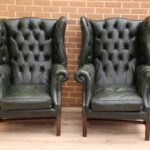 Pair of Manchester High Back Armchairs