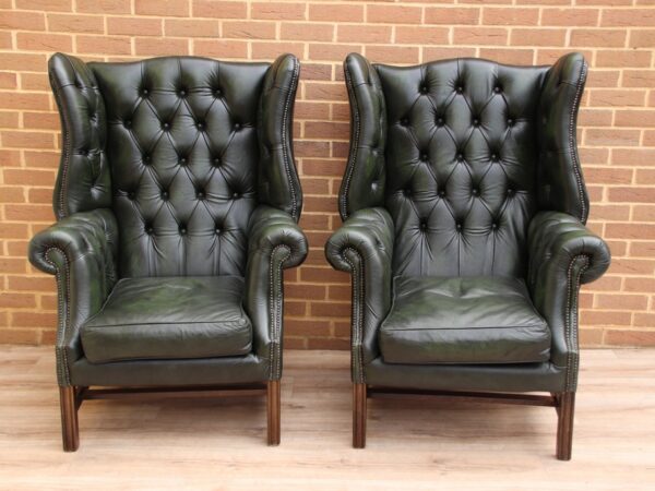 Pair of Manchester High Back Armchairs