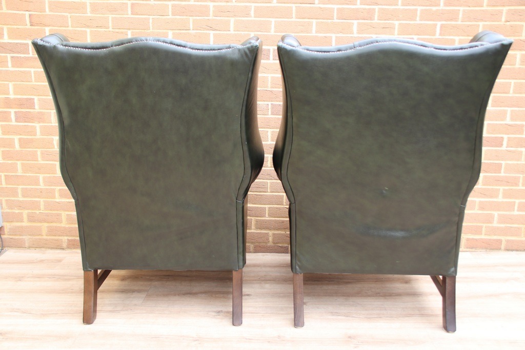 Pair of Manchester High Back Armchairs - Image 5
