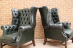 Pair of Manchester High Back Armchairs - Image 8