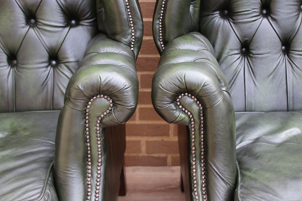 Pair of Manchester High Back Armchairs - Image 12