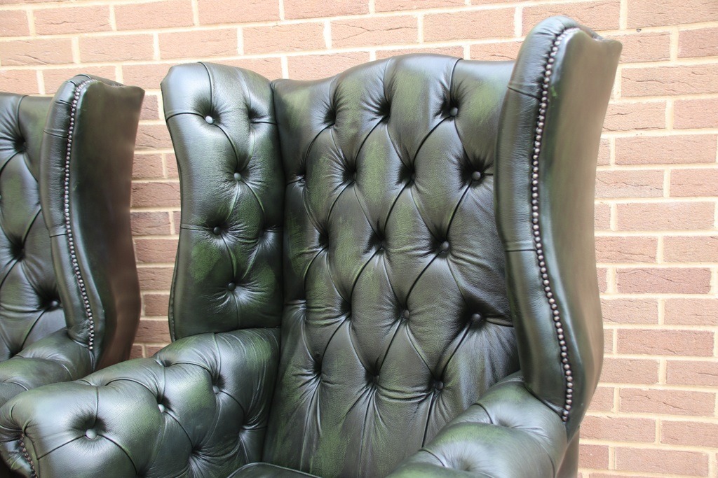 Pair of Manchester High Back Armchairs - Image 17