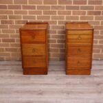Pair of Mid-Century Oak Bedside Tables