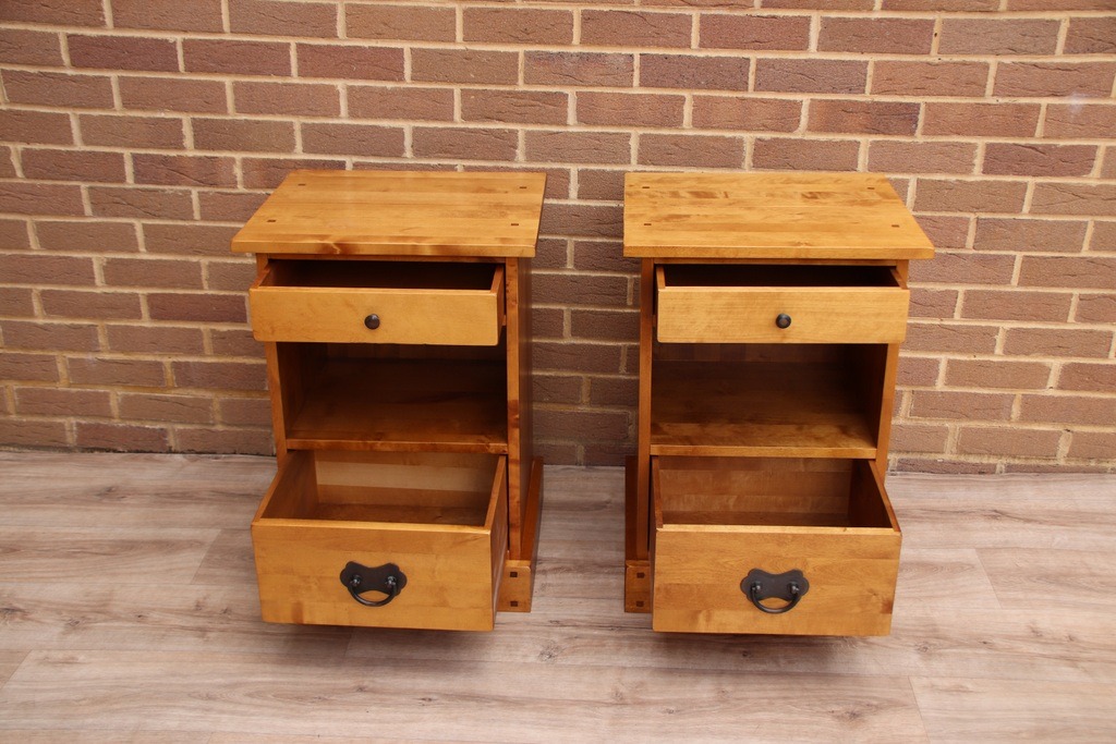 Pair of Laura Ashley Garrat Honey Bedside Tables - Image 4