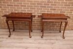 Pair of Queen Anne Mahogany Lamp Tables with Pull-Out Slides - Image 2