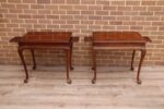 Pair of Queen Anne Mahogany Lamp Tables with Pull-Out Slides - Image 3