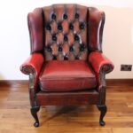 Chesterfield Wingback Ox Blood Armchair 