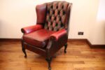 Chesterfield Wingback Ox Blood Armchair  - Image 5