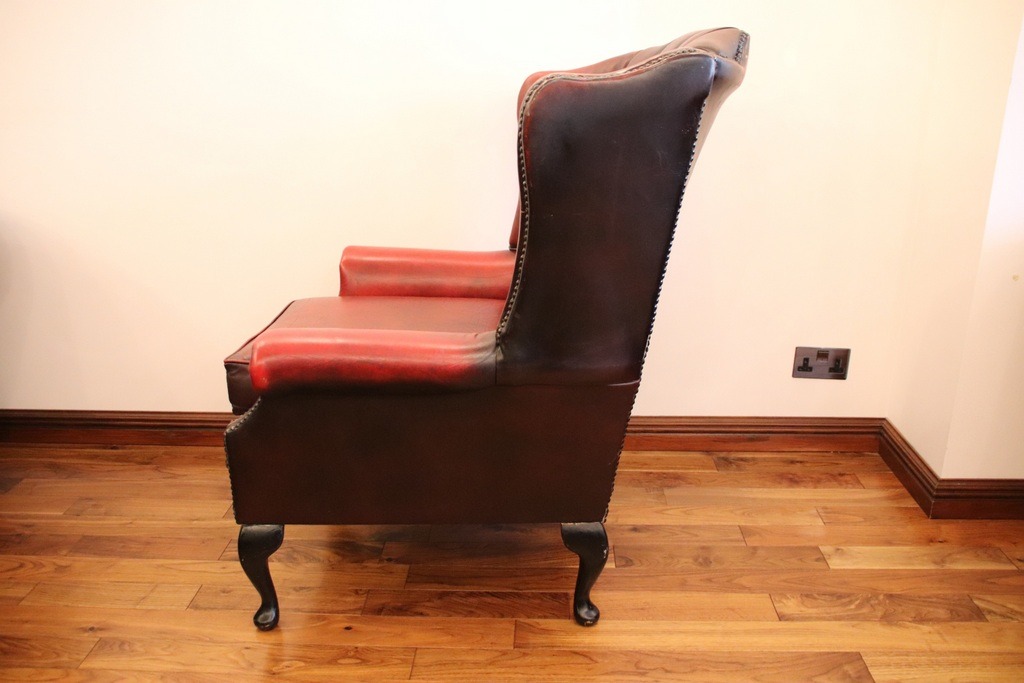 Chesterfield Wingback Ox Blood Armchair  - Image 6
