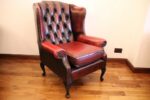 Chesterfield Wingback Ox Blood Armchair  - Image 9