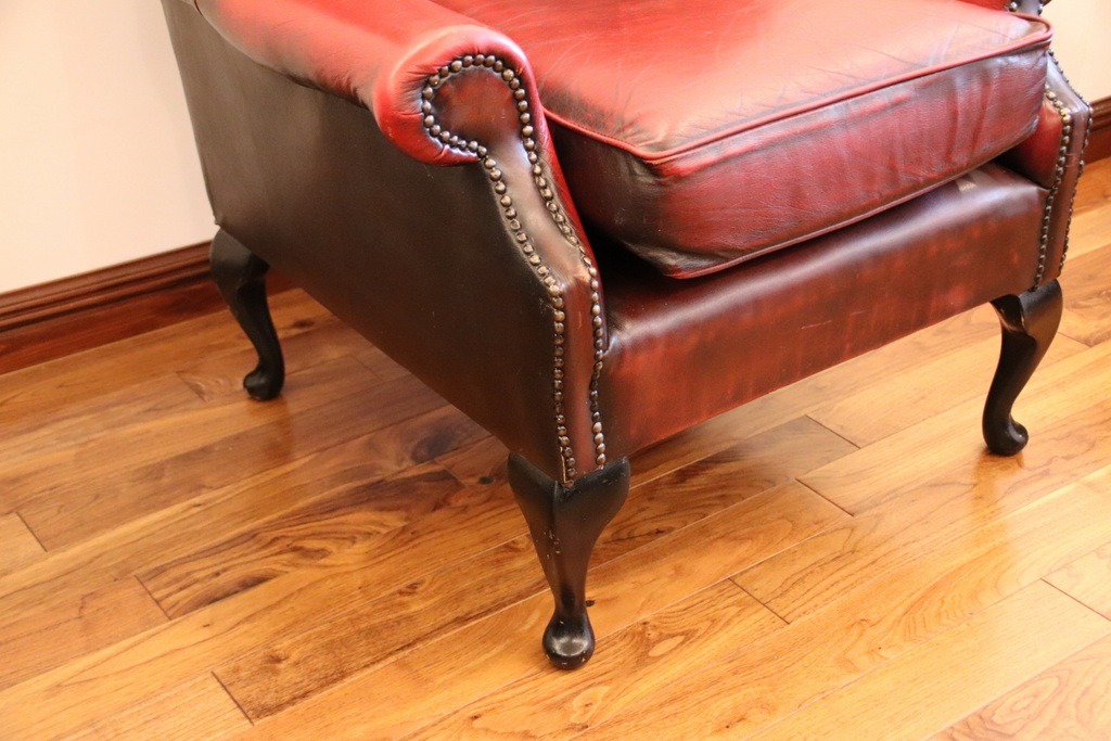 Chesterfield Wingback Ox Blood Armchair  - Image 12