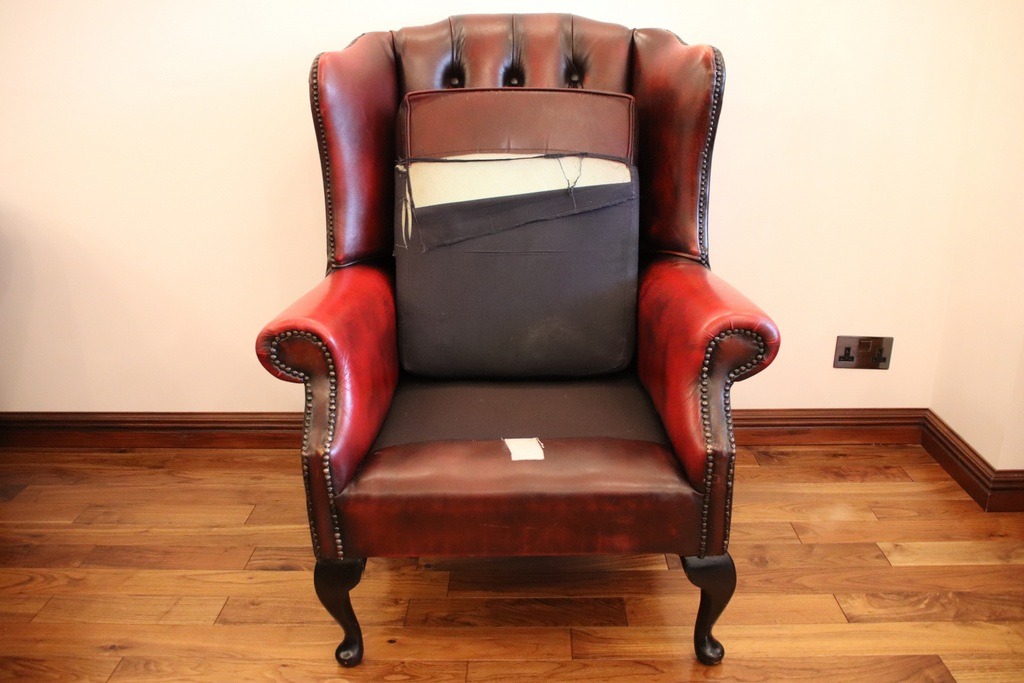 Chesterfield Wingback Ox Blood Armchair  - Image 13