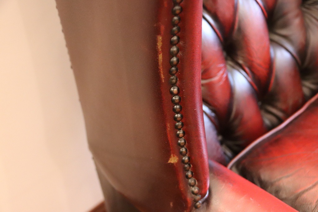 Chesterfield Wingback Ox Blood Armchair  - Image 15