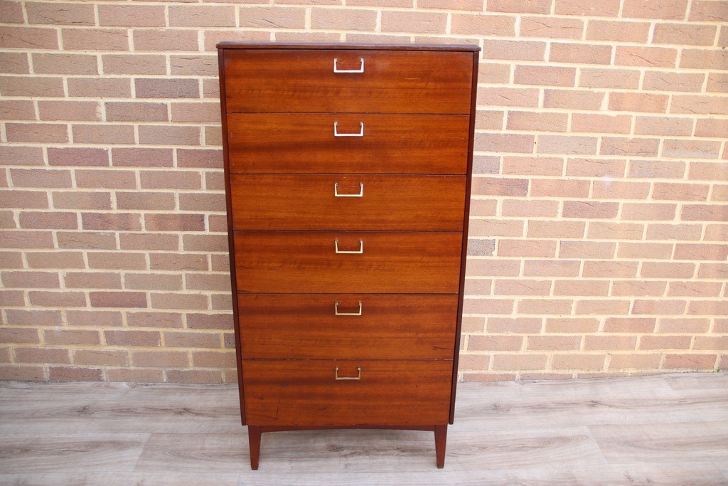 IMG_9466 Mid-Century Tallboy Chest of Drawers - Image 1