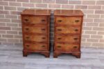 Pair of Walnut Serpentine Bedside Tables