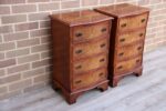 Pair of Walnut Serpentine Bedside Tables - Image 2