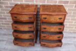 Pair of Walnut Serpentine Bedside Tables - Image 6