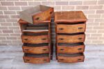 Pair of Walnut Serpentine Bedside Tables - Image 11