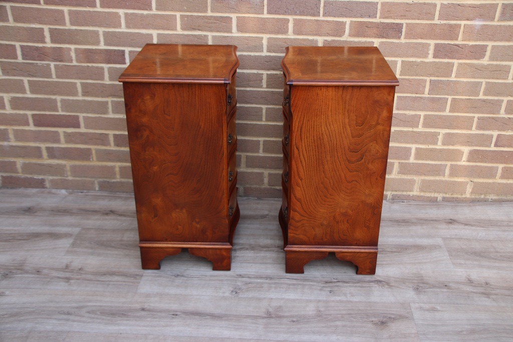 Pair of Walnut Serpentine Bedside Tables - Image 13