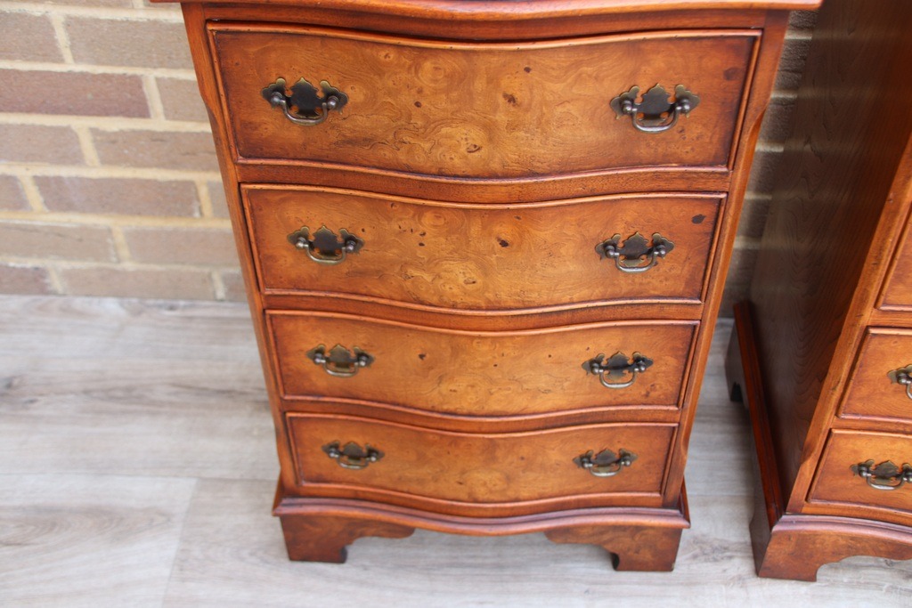 Pair of Walnut Serpentine Bedside Tables - Image 18