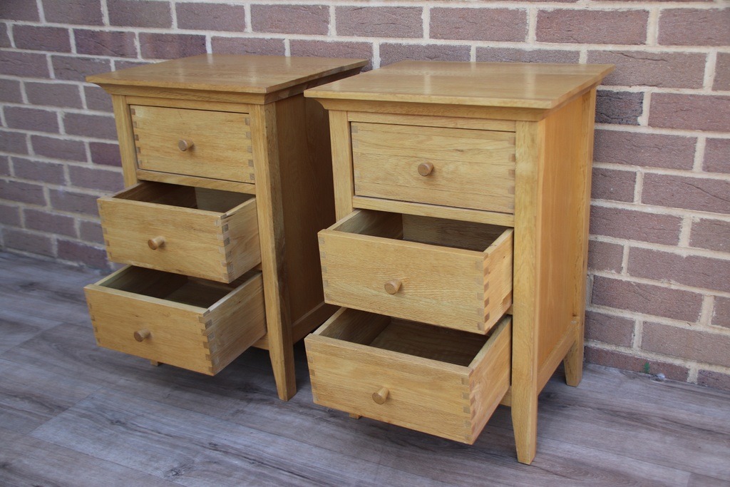 Pair of John Lewis Oak Bedside Tables - Image 4