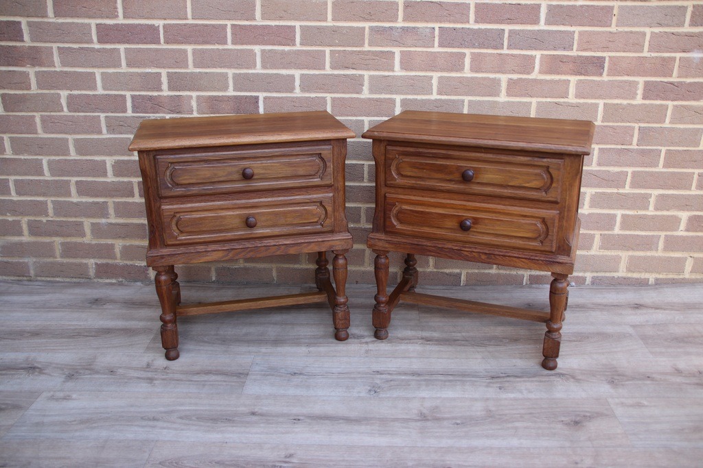 Pair of Oak Vintage Bedside Tables - Image 11