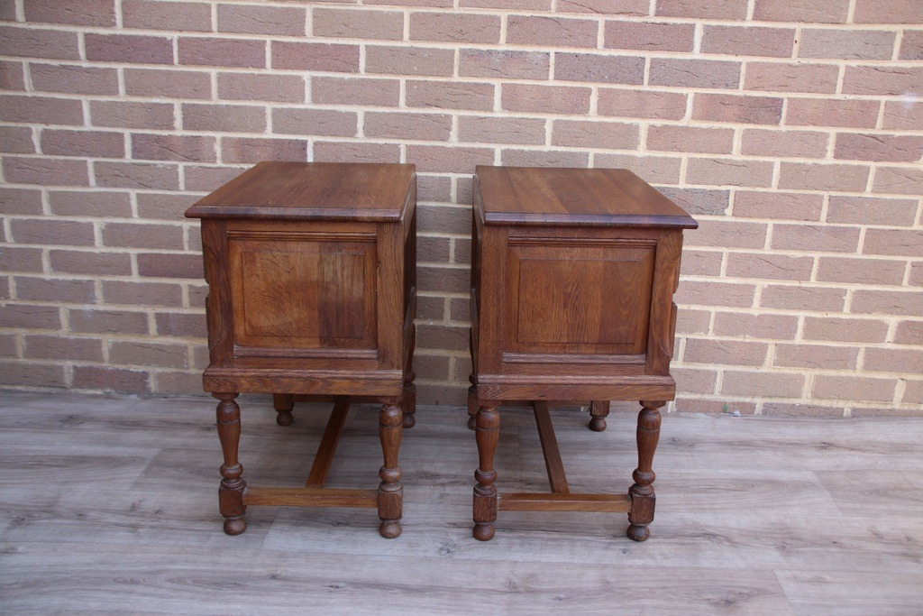 Pair of Oak Vintage Bedside Tables - Image 14