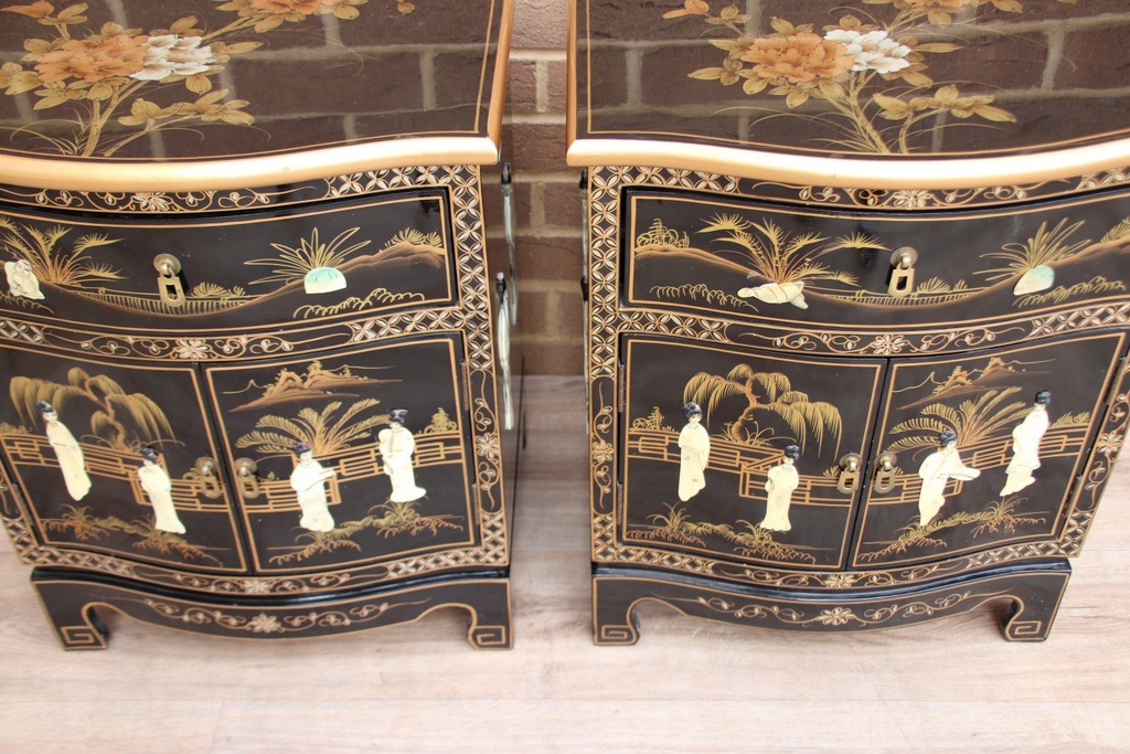 Pair of Chinese-style Bedside Tables - Image 8