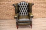 Vintage Queen Anne Wingback Armchair - Image 3