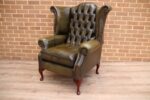 Vintage Queen Anne Wingback Armchair - Image 4