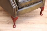 Vintage Queen Anne Wingback Armchair - Image 9