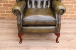 Vintage Queen Anne Wingback Armchair - Image 11