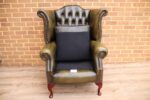 Vintage Queen Anne Wingback Armchair - Image 13