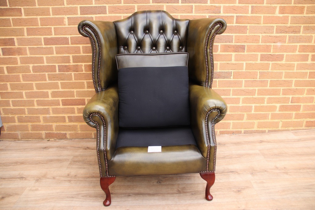 Vintage Queen Anne Wingback Armchair - Image 13