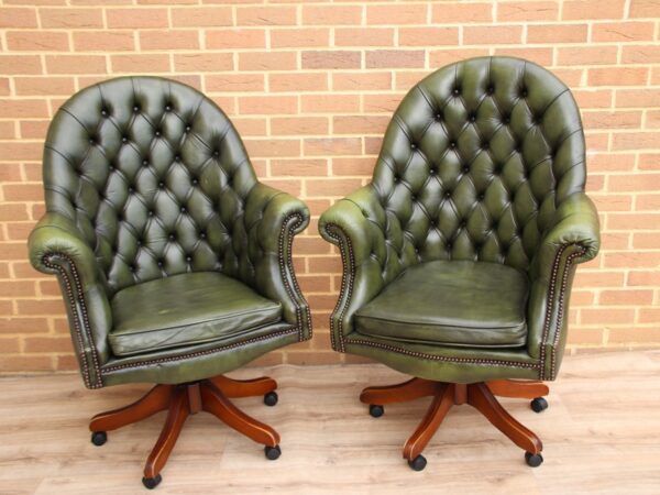 Pair of Chesterfield Padded Directors Chairs