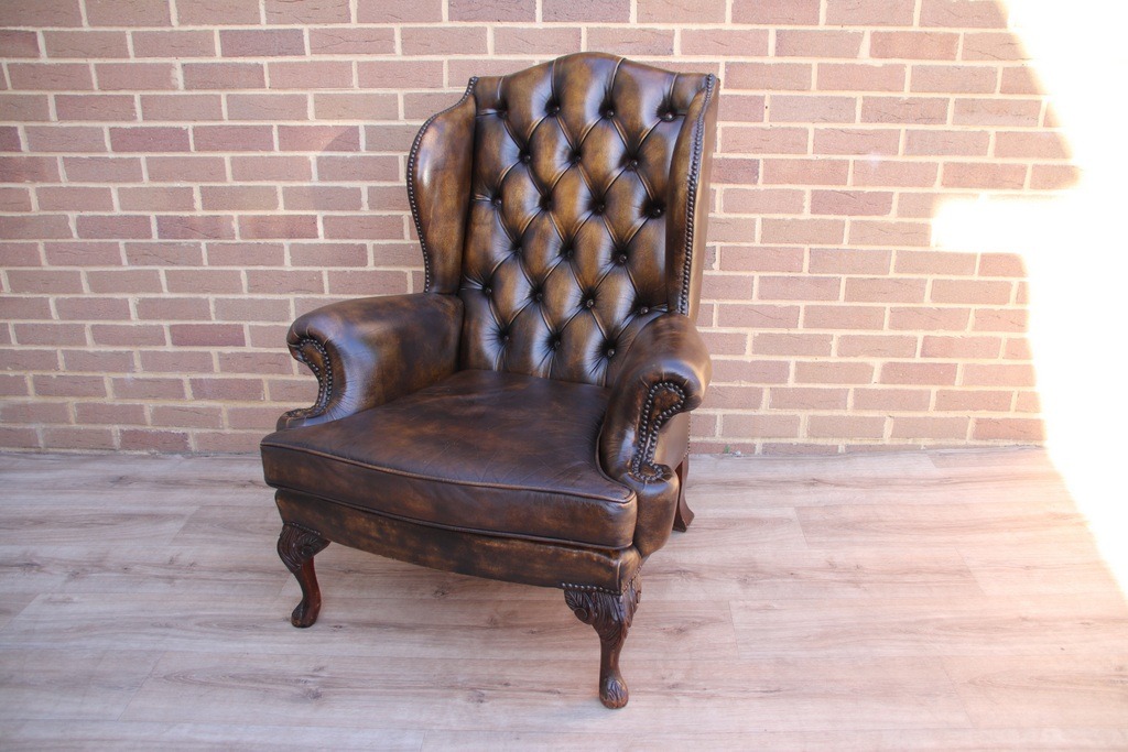 Vintage Chesterfield Wingback Armchair - Image 1
