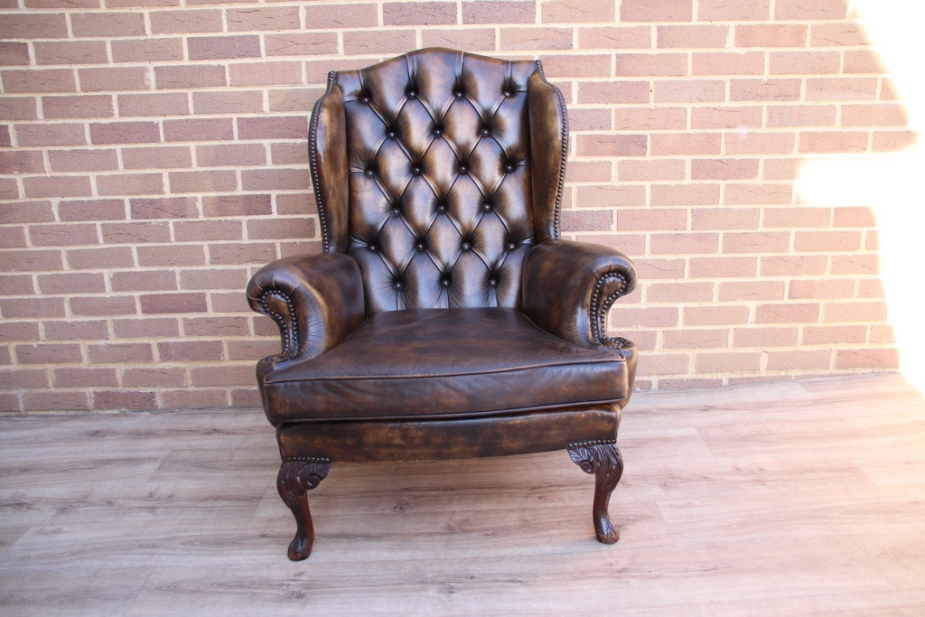 Vintage Chesterfield Wingback Armchair - Image 2