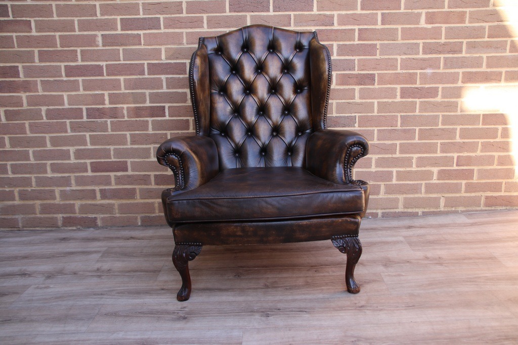 Vintage Chesterfield Wingback Armchair - Image 3
