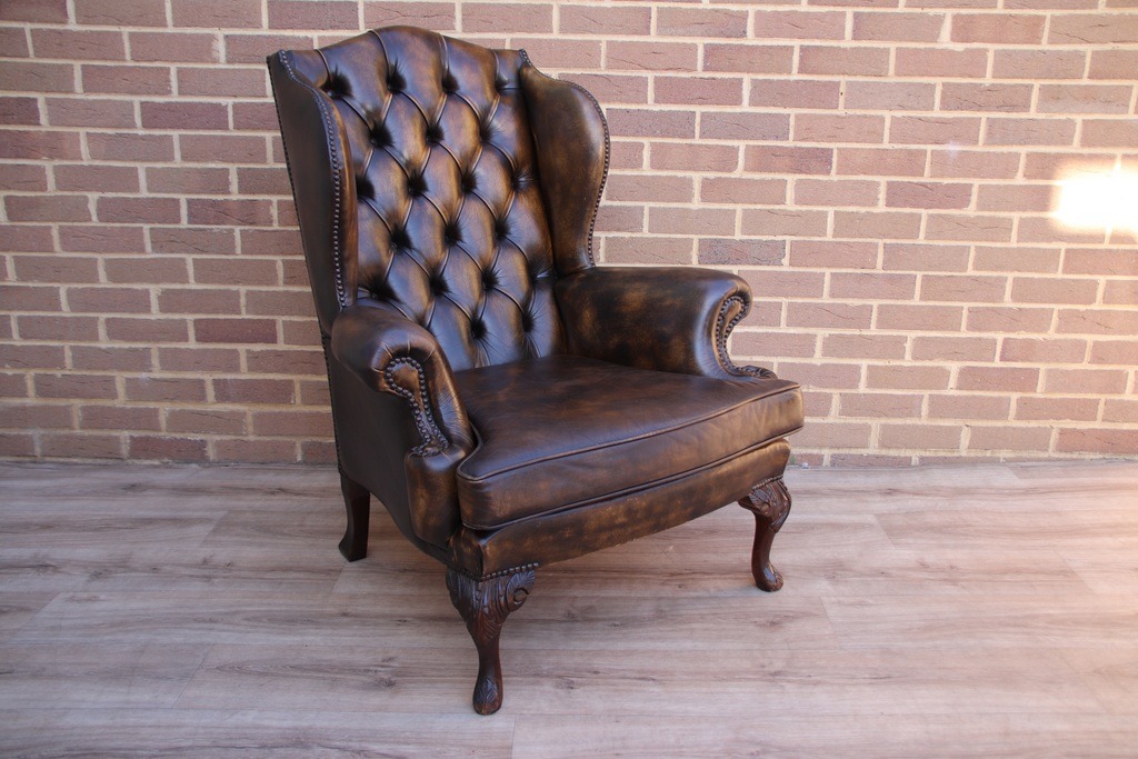 Vintage Chesterfield Wingback Armchair - Image 8