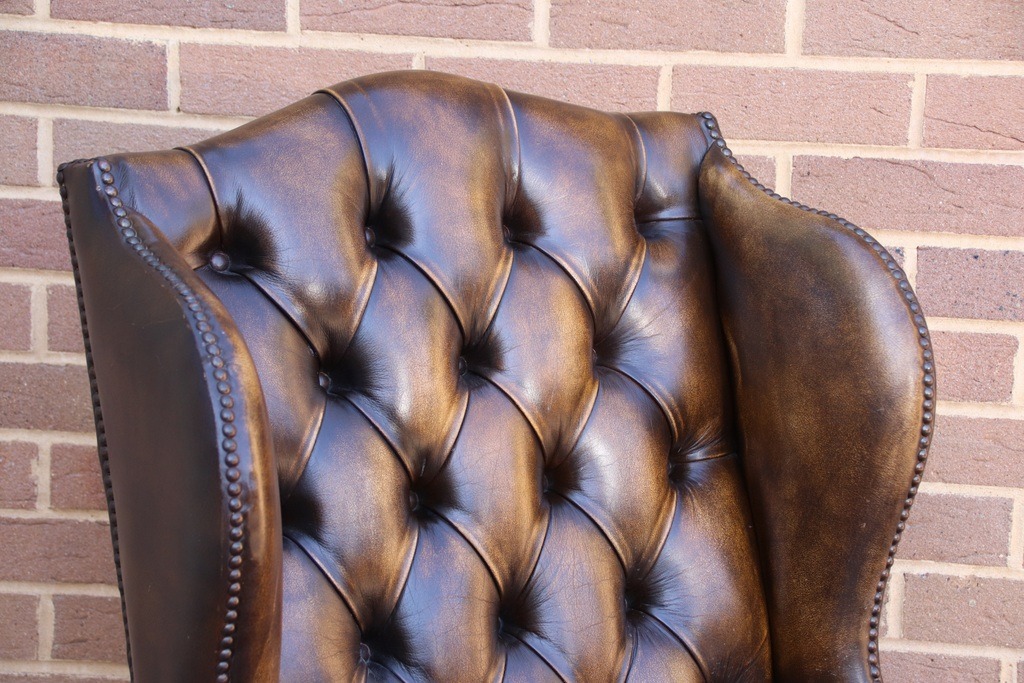 Vintage Chesterfield Wingback Armchair - Image 10