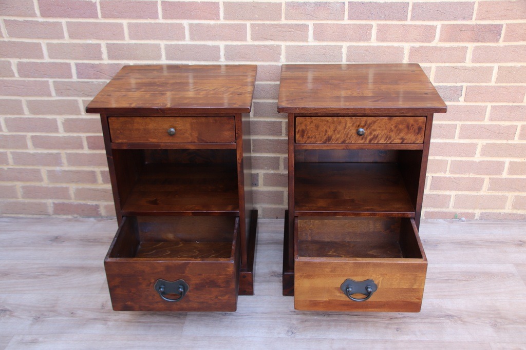 Pair of Laura Ashley Garrat Chestnut Bedside Tables - Image 3