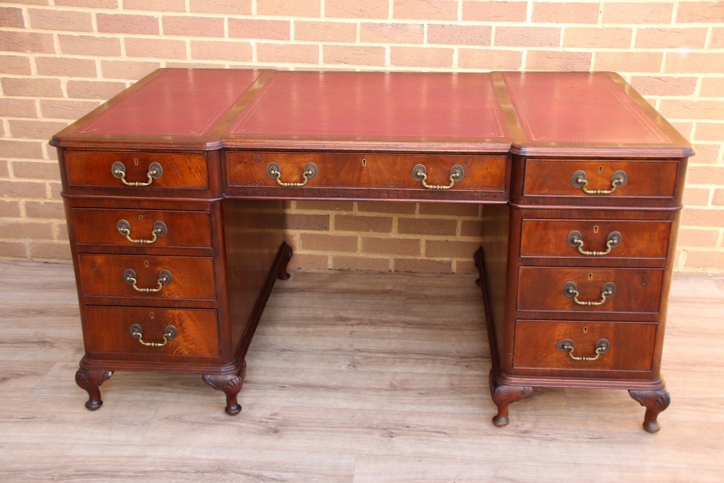 Antique Pedestal Directors Desk - Image 1