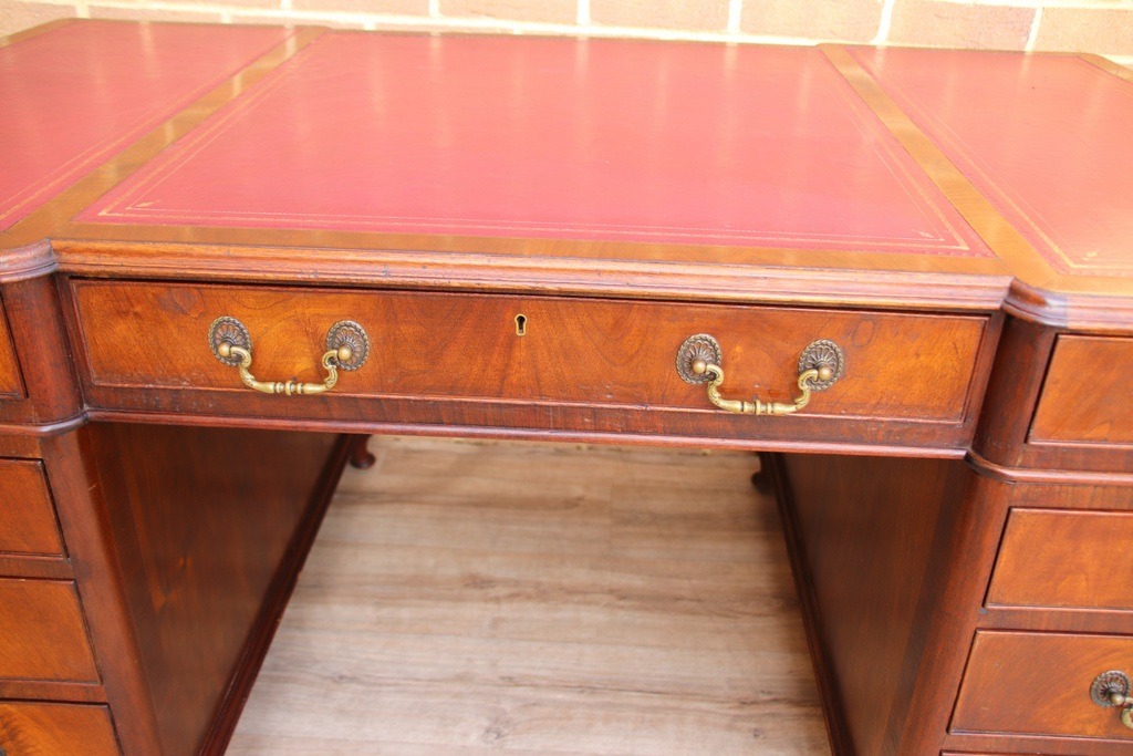 Antique Pedestal Directors Desk - Image 15