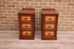 Pair of Vintage Inlaid Bedside Tables
