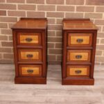 Pair of Vintage Inlaid Bedside Tables