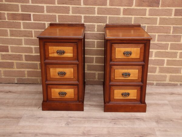 Pair of Vintage Inlaid Bedside Tables