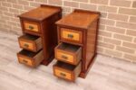 Pair of Vintage Inlaid Bedside Tables - Image 4