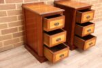 Pair of Vintage Inlaid Bedside Tables - Image 6