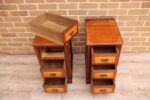 Pair of Vintage Inlaid Bedside Tables - Image 9