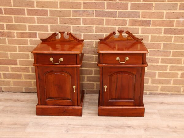 Pair of Mahogany Crafted Bedside Tables